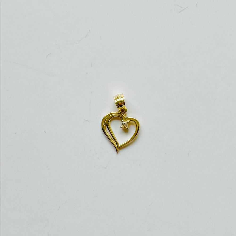 14k Solid Gold Pendant Tiny Heart - image 2